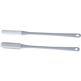 Cepillo para pies con Mango Largo de Silicona Suave para usuarios Que Buscan una Limpieza fácil de los pies y aplicación de loción en la Ducha, Gris, 40 centímetros