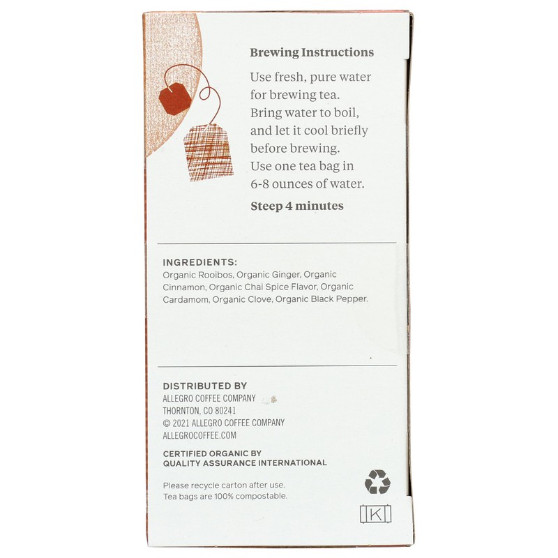 Allegro Tea, Organic Rooibos Vibrations Tea Bags, 20 ct