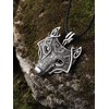 HAQUIL Wolf Necklace, Viking Wolf Head Pendant, Faux Leather Cord,