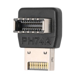 USB Type E Adapter, 90 Degree 10Gbps USB 3.1 Type E Converter Male to Female Computer Front Panel Motherboard Internal Adapter (PH74A)