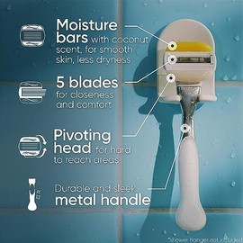 Gillette Venus Comfortglide con mango de maquinilla de afeitar Olay Coconut para mujer + repuestos de cuchilla, plateado, 2 unidades