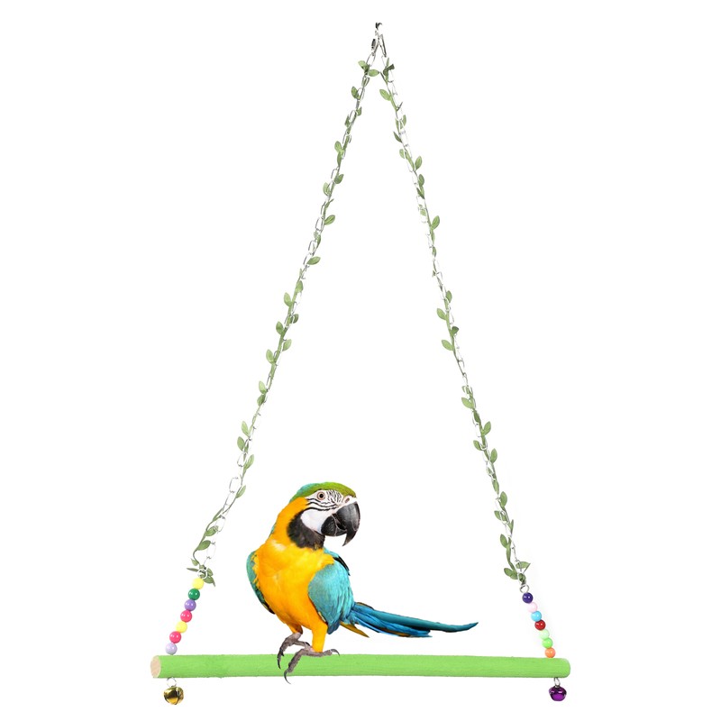 Chicken Parrot Large Bird Pet Swing Green Hanging Wooden Toy