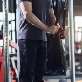 Gronk Fitness Tricep Rope Pull Down Rope Attachment for Cable Machine | 27 Inch Rope Length | Easy to Grip & Non-Slip Cable Attachment for Gym Workout Exercise