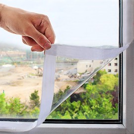 Mellroom Window Insulation Kit 63inX63in(160X160cm) for Winter Keep Cold Out,cuttable Transparent Film 180㎛ Thickness,Easy to Open for Ventilation,Reusable Plastic Clear Window wrap