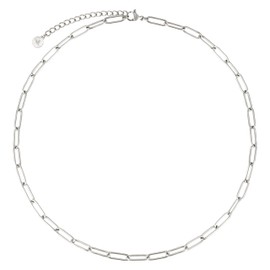 BONNYBIRD® Women's BonnyLink Link Premium Necklace without Pendant Made of Stainless Steel in Silver, Gold & Rose Gold, 100% Waterproof and Skin-Friendly, Stainless Steel