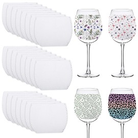 Valyria 50pcss Sublimation Blanks Wine Glass Sleeve Bulk Neoprene Insulator Cover Holder for Cold Drinks Sublimation Ornaments Supplies