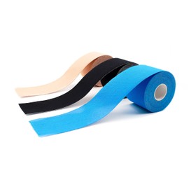Kinesiology Mixed Set of 3 Units from axion | Different Waterproof Colours | Skin-Friendly Elastic Self-Adhesive Bandage Physio Tape | Ideal for Sports and Everyday Use, Soccer Tape