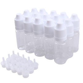 50PCS 10ml Transparent Empty Squeezable Lab Solvents Liquid Dropper Bottles