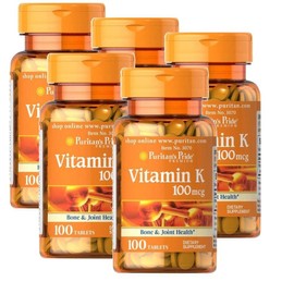 Puritans Pride Vitamin K 100mcg Puritans Pride Vitamin K, 5 units, 100 tablets / 퓨리탄스프라이드 비타민K 100mcg Puritans Pride Vitamin K, 5개, 100정