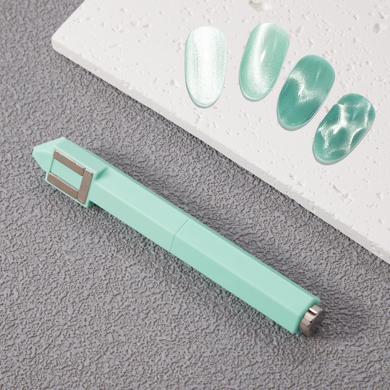 1 Piece Green Cat Eye Magnet for Nails, 4-in-1 Removable