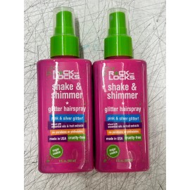 Rock the locks 2 BOTTLES Rock The Locks Shake & Shimmer Glitter Hairspray Pink & Silver Glitter