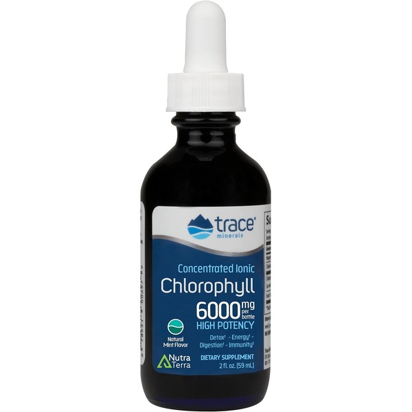 Trace Minerals | Concentrated Ionic Chlorophyll | Supports & Immune Function | Antioxidant | Supports Blood & Energy | Mint Flavored | 6000mg, 59 ml