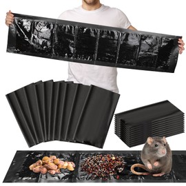 Qualirey 20 Pcs Sticky Mouse Trap 47 Inch Ultra Large Mouse Glue Traps Sticky Rat Trap That Work for Trapping Rats Roaches Rodents Heavy Duty Pre Baited Mats Indoor Outdoor Catch Pest Trap (Black)