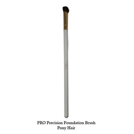 Tootloo Professional High PRO Precision Foundation Brush With Brown Pony Hair Bristles 6-1/2" Black Wooden Handle. For eye shadow, blush, powder, foundation, and lips. (White)