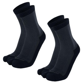 Zensah Bunion Ease - Calcetín corrector para juanetes, mujeres y hombres, diseño de calcetín separador de dedos, 2 Pares-Negro/Gris, X-Large