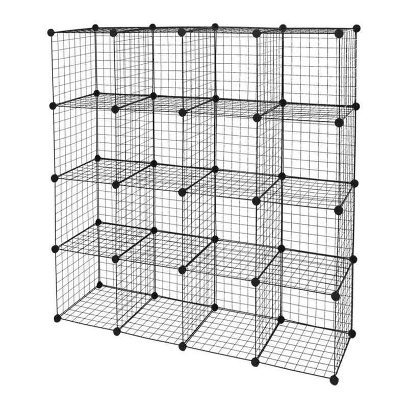 FRITHJILL 16 Cube Grid Wire Storage Shelve,Multifunction Shelving Unit Modular