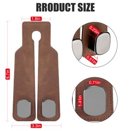 Eptchn SeatHooker Leather Car Headrest Hangers, Car Headrest Hooks for Purse and Bags, 2-in-1 Leather Car Seat Back Storage Hook, Anti-Slip Purse Holder for Car, Supports Up to 50 lbs (Black-2 Pack)