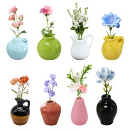 BEELUKY 8 Stück Mini Vase Magnet Bud Vasen Magnetisch Vase Kühlschrank Magnete 3D Harz Blumenvasen Magnete Kühlschrank für Familie Küche Vorratsschrank und Wohndeko