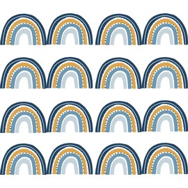Pandawal Mini Rainbow Wall Sticker Set for Baby and Children's Room, Small Decoration, Rainbow Wall Stickers for Girls and Boys, Wall Decoration (Mustard Blue, 48)