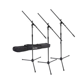 OnStage On-Stage MSP77033 Euroboom Microphone Stands with Travel Bag, 3 Pack