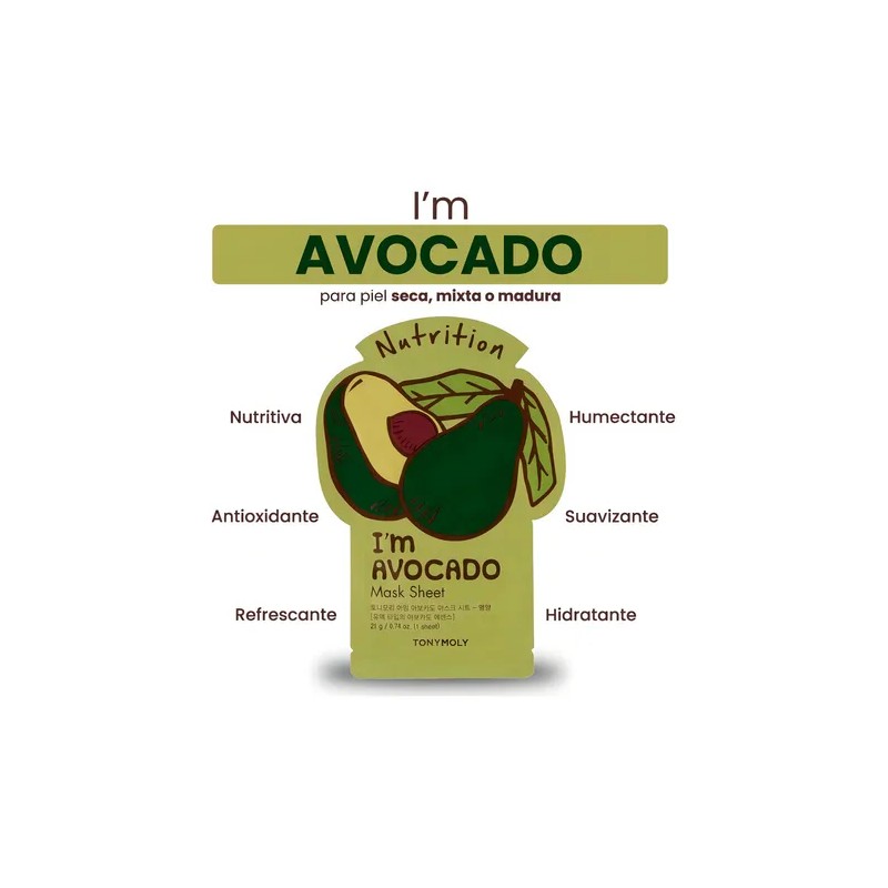 Mascarilla Facial Aguacate Nutricin Y Antiedadtonymoly Tipo de piel Seca