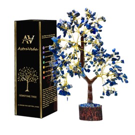 AstraVeda Lapis Lazuli Tree, Tree of Life, Crystal Tree, Feng Shui Tree, Positive Energy Tree, Meditation Gift, Crystals and Stones, Spiritual Items, 300 Bead