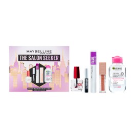 Maybelline Makeup Gift Set 'The Salon Seeker', Falsies Lash Lift Mascara, Clear Pink Lifter Gloss Lip Gloss, Clear Brow Mascara, Gel Nail Topcoat, Ideal Christmas Gift for Cosmetic Lovers