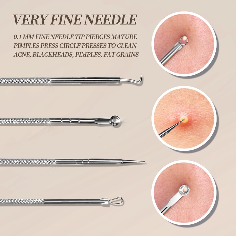Teenitor 9 Pcs Professional Blackhead Tweezers and Pimple Popper Tool