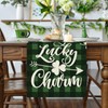 Green Lucky Shamrock St. Patrick's Day Table Runner, 2PCS 13X72In