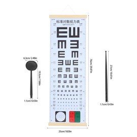 PACKOVE 1Set Eye Test Chart Myopia Detection Wall Chart with Eye Occluder Hand Pointer for Clinic Use Portable Tool for Adults