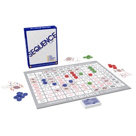 SEQUENCE- Original SEQUENCE Game with Folding Board, Cards and Chips by Jax ( Packaging may Vary ) White, 10.3" x 8.1" x 2.31"