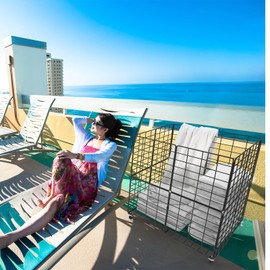 Nandae Pool Storage Bin with Rolling Wheels, Metal Frame Sturdy Connector, Pool Storage Mesh Basket Organizer for Swimming Equipments Swimming Toys Holder Pool Float Holders Beach Towels (Black)