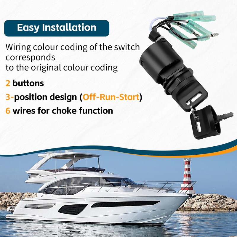 Outboard Ignition Switch & Key for Honda BF115 BF135 BF150