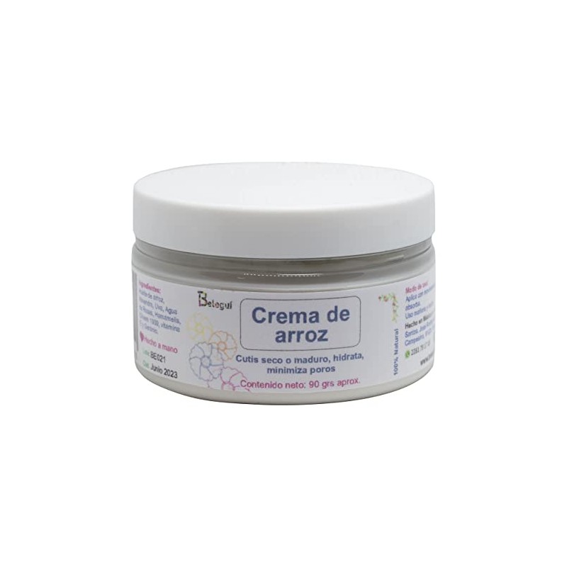 Beleguí - Crema Facial Arroz Aclara Hidrata Suaviza Arrugas y
