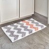 iDesign Chevron Microfiber Polyester Bath Mat, Non-Slip Shower Accent Rug