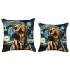 Black Mouth Cur in Starry Night Painting Dog Mom Dad