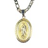 14KT GP GUADALUPE PENDANT AND 24" CHAIN STAINLESS STEEL -