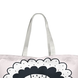 Le Jardin du Lin Bedruckte Einkaufstasche, Tasche, Faltbar, Stofftasche mit Zwei Langen Henkeln, Größe: 47x42 Cm