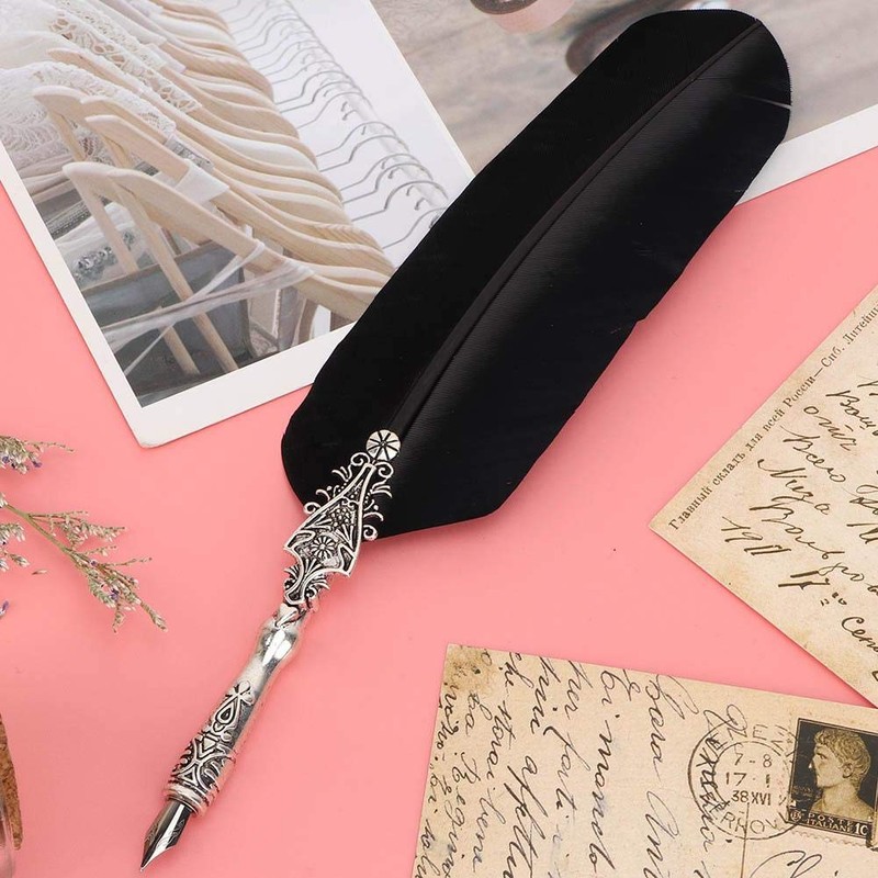 Topiky Vintage Classical Fountain Pen Signning Calligraphy Feather Quill Dip