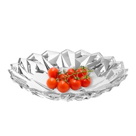 OULIGET Countertop Crystal Fruit Bowl,Clear Plastic Serving Snack Salad Bowl,Flower Shape Decorative Bowl for Ice Cream Candy Nut Fruits