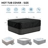 XCZ Heavy-Duty 600D Waterproof Square Hot Tub Cover - 96"