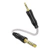 SinLoon 4.4mm オス - 2.5mm オス バランスオーディオアダプターケーブル、 HiFi ショートコード、無酸素銅編組、金メッキ（ホワイト）15cm