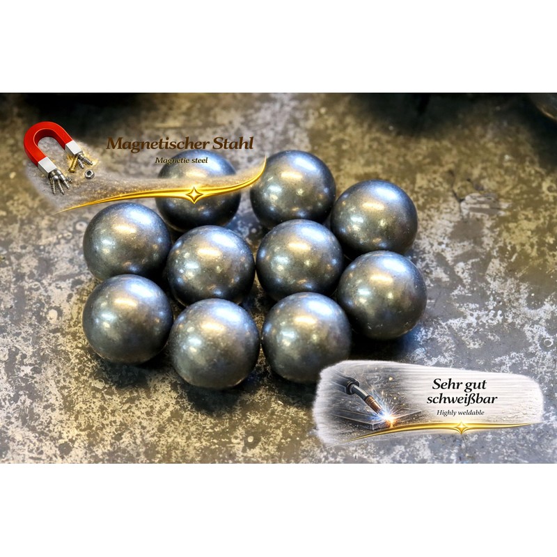 UHRIG 10 x solid iron balls, solid steel balls, each