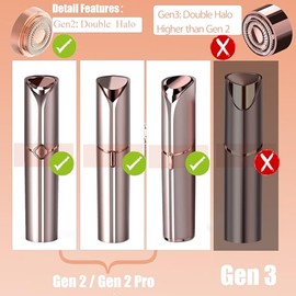 Replacement Heads for Flawless Hair Remover, Gen 2 Replacement Blades for Finishing Touch Facial Hair Removal for Women, Painless Razor Head for Face with Gurelax Flannel Bag (4pcs)