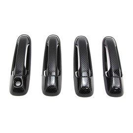 Dreamseek 8Pcs 4 Door Handle Cover for Jeep Grand Cherokee WJ 1999-2004, Dodge Dakota Durango 2005-2009, Dodge Ram 1500 2500 3500 Exterior Carbon Fiber Pattern Trim Decoration Protector