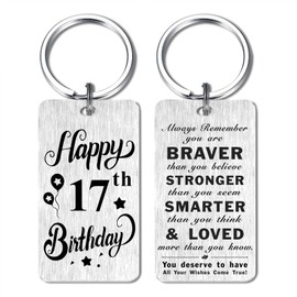HYHYDHP 17th Birthday Keychain Gifts for Girls Boys - Happy 17 Year Old Birthday Ideas