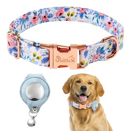 SlowTon Dog Collar with AirTag Holder, Adjustable Dog Collar for Dogs with Quick Release Metal Buckle, Multicolor Comfortable Pet Collar for Small Medium Large Dogs Puppies