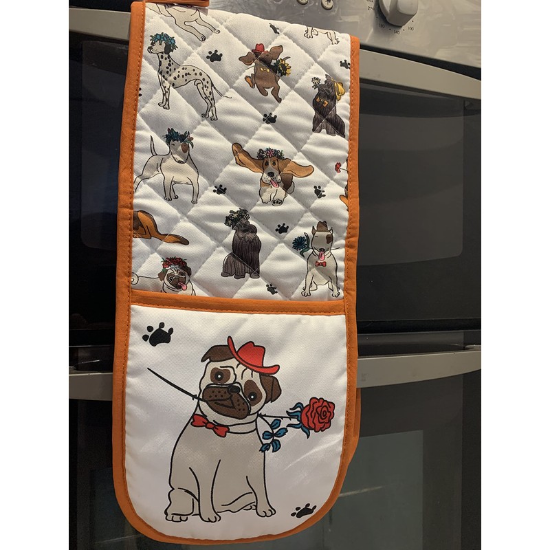 Sterling Sports®DOUBLE OVEN GLOVES MITT 100% COTTON FLORAL NOVELTY KITCHEN