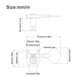 MAXCHEER Guitar Bass Tuners Bass Guitar Tuning Keys,Ratio Headstock Sealed Machine Head Replacement for Electric Jazz Bass or Precision Instruments (Gold, 1:24 (4R))