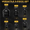 6 Piece Impact Socket Adapter and Reducer Set, 1/4" 3/8"